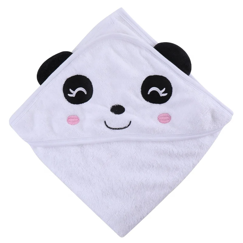 100% bamboo 85 x 85 cm Panda Design Baby Hooded Towel Baby Bamboo Towel Super Soft Towel