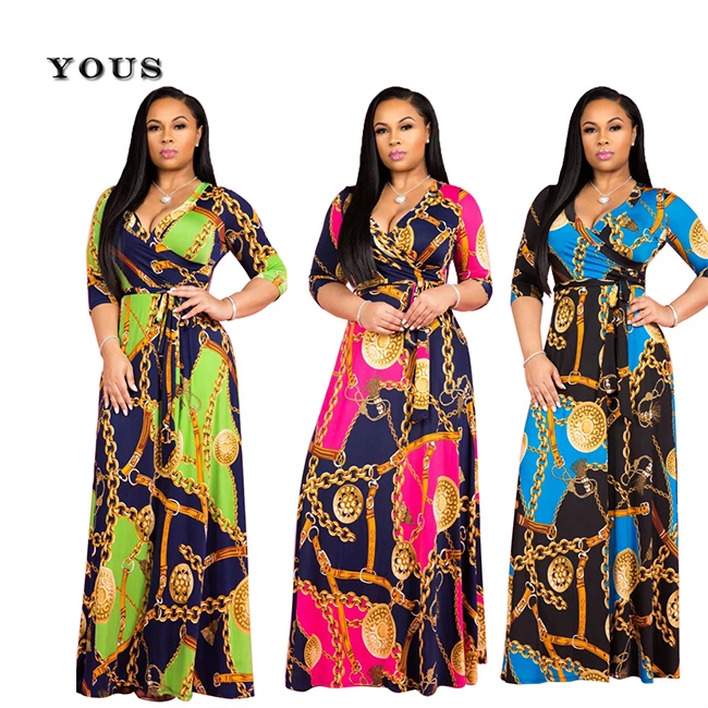 Women Fashion Clothes Sexy V Neck Plus Size Long Sleeve Ladies Maxi Dress, Colorful green/blue
Women Fashion Clothes Sexy V Neck Plus Size Long Sleeve Ladies Maxi Dress, Colorful green/blue