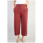 Factory Wholesale Solid Color Women Wide Leg Pants Ankle Length Women Casual Trousers