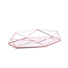 YC Custom creative Rose Golden Gift Table wire metal Service Tray