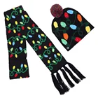 Custom football fans scarf new design winter logo warm acrylic led ugly custom knit christmas scarves
