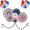 Umiss Amazon hot sales hanging paper fans , 4th of July, Happy new year, birthday ,Independence day, Home party decorations