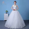 Cheap Sequins Tulle V-neck Lace Custom Made Vestidos De Novia Wedding Dresses White Bride Gowns