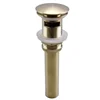 Popular Promotional Brushed gold Pop Up Sink Drain with Overflow, Bathroom Faucet Vessel Sink Drain Stopper