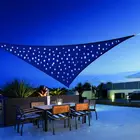 Outdoor 100Led Solar Panel String Light Waterproof Wind Triangle Sun Shade Sail