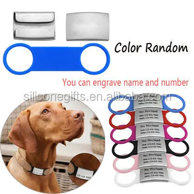 

Slide-On Pet ID Tags / Stainless Steel Dog Tags / Silent, No Noise On Collar Tags for Medium Large Breeds Pets / Custom Engrave