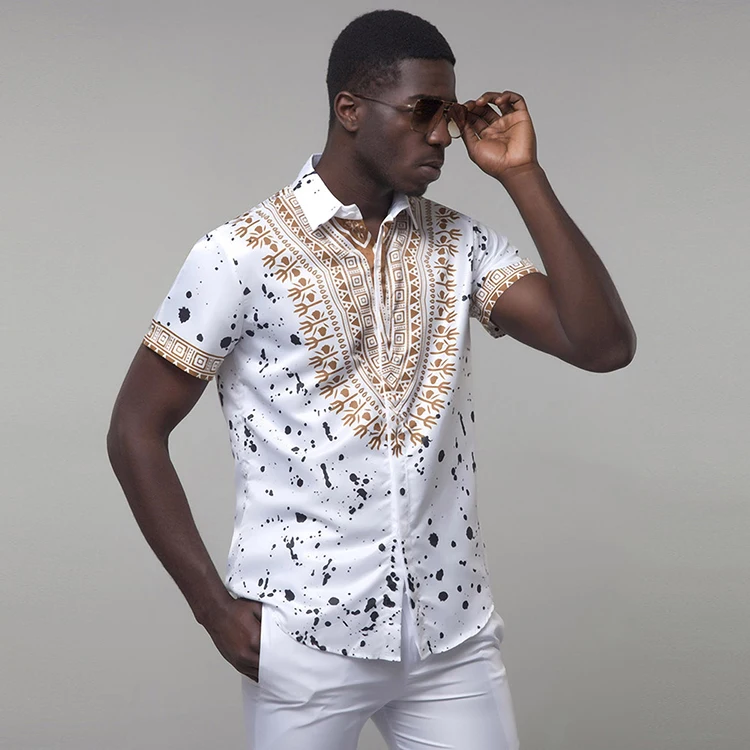 Summer Wear Printrd Slim Short Sleeve African Clothes Casual Shirt Men Blouse Tops, As show
Summer Wear Printrd Slim Short Sleeve African Clothes Casual Shirt Men Blouse Tops, As show