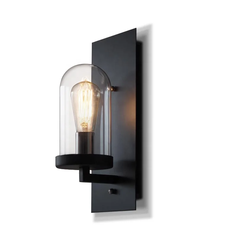 Industrial retro simple design cafe shop bar hallway decorative lamp black metal glass shade LED wall lamp
Industrial retro simple design cafe shop bar hallway decorative lamp black metal glass shade LED wall lamp