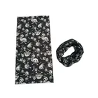 Paisley Ombre Printed White Solid Bandana Scarf Silk