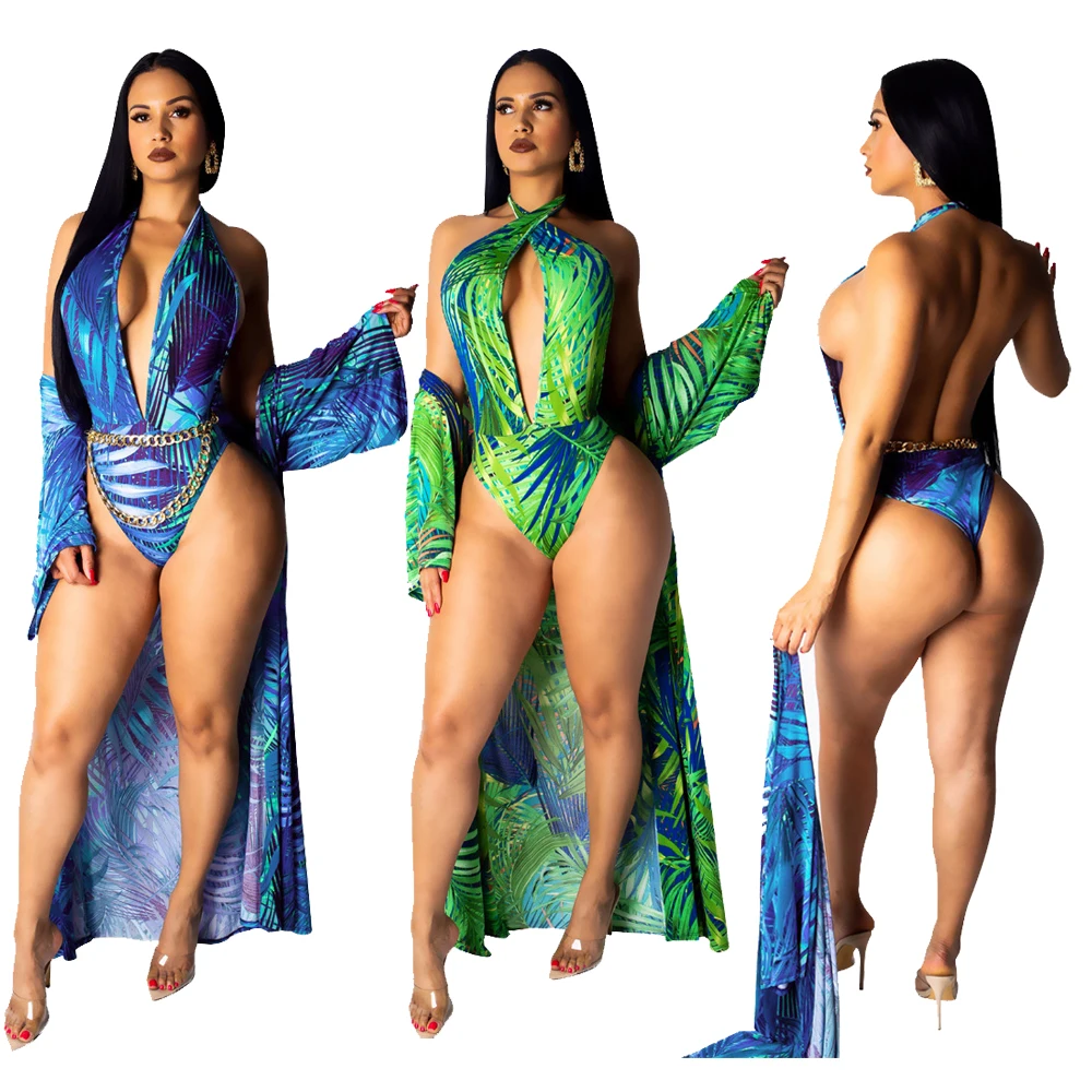 SAK8729 print cover up swimsuit one piece sexy bikini women swimwear beachwear, Blue;green
SAK8729 print cover up swimsuit one piece sexy bikini women swimwear beachwear, Blue;green