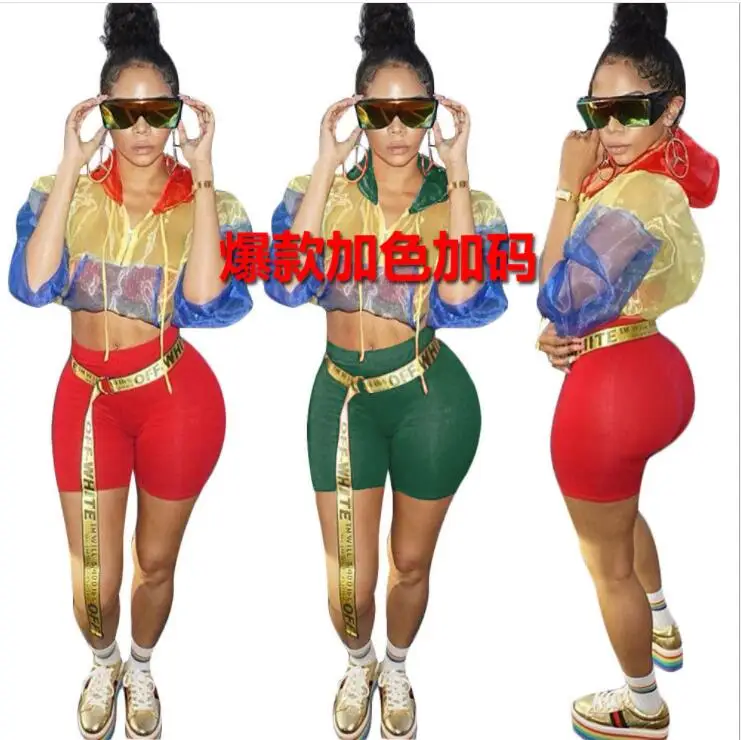 Walson Women Tracksuit Front Zipper Sheer Long Sleeve Hooded Jacket Crop Top + Shorts Casual 2 Piece Set Outfits
Walson Women Tracksuit Front Zipper Sheer Long Sleeve Hooded Jacket Crop Top + Shorts Casual 2 Piece Set Outfits