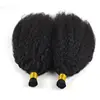 Hot sell raw human curly hair extensions Keratin afro kinky curly I tip hair