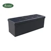 Reatai low prize black PVC fabric storage ottoman bench for living room