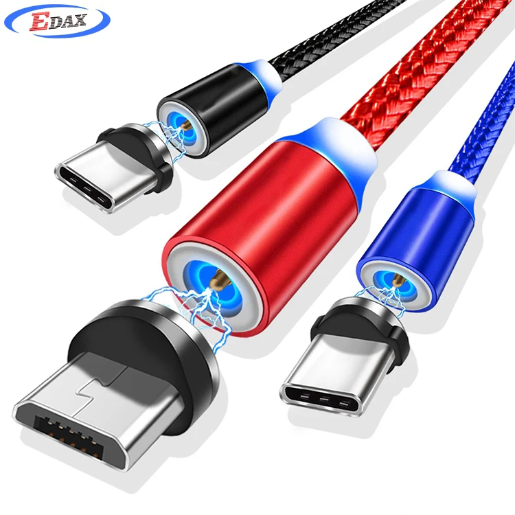 3 In 1 Nylon 2.4A Quick Micro Type C Devices Magnetic USB Charging Cable, Customized
3 In 1 Nylon 2.4A Quick Micro Type C Devices Magnetic USB Charging Cable, Customized