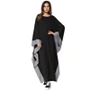 Long Sleeve Plaid Bat Sleeve Muslim Women Abaya Dresses Middle Eastern Muslin Pray Black Abaya Kimono