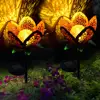 Metal Glass Solar Flowers Yard Art Garden Solar Lights Outdoor Solar Powered Stake Lights SO3993R