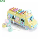 Promotional Beads Piano Music Cartoon Plastic Wholesale Toy China Diecast Bus
