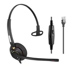 Monaural rj9 office telephone headset w/ noise cancelling mic and volume mute control for avaya plantronics