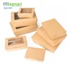 Custom Recycle Takeaway Window Food Packaging Brown Paper Lunch Box Disposable Kraft Paper Food Box
