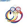 refrigeration air conditioning tools Brass Double Pressure Gauge Manifold Gauge for Refrigeration and Vacuum pump