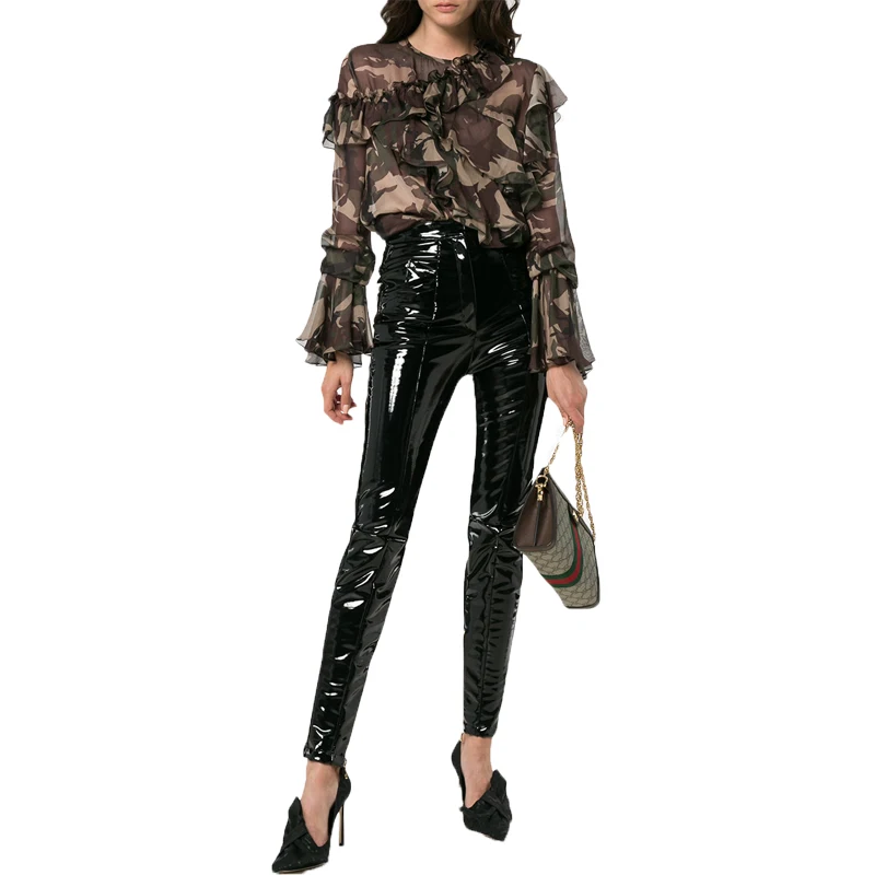 2019 Fashion OEM Camouflage Print Silk Ruffle Blouse womens chiffon blouses, Customized color
2019 Fashion OEM Camouflage Print Silk Ruffle Blouse womens chiffon blouses, Customized color