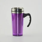 Customized promotional stainless steel insulated paper insert travel coffee tumbler mug with handle