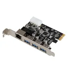 High Speed PCIe PCI Express to 3 Port USB 3.0 RJ45 Gigabit Network Card Expansion Board Card Adapter for Computer