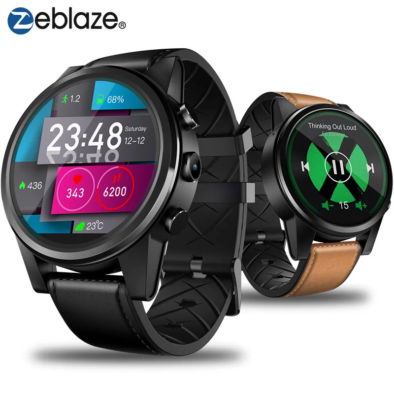 

Zeblaze THOR 4 PRO 4G SmartWatch 1.6 inch Crystal Display GPS/GLONASS Quad Core 16GB 600mAh Hybrid Leather Strap Smart Watch Men