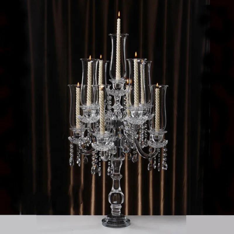 China 9 Arms Crystal Candelabra For Wedding Wholesale