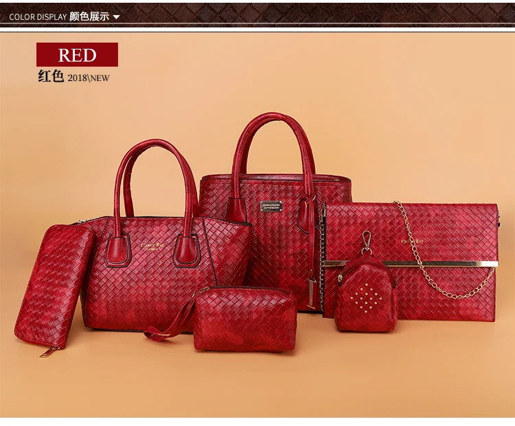 Handbags 2019 Luxury Female Bags Women's PU Leather Handbag 6Pcs/Set Women Messenger Bag
Handbags 2019 Luxury Female Bags Women's PU Leather Handbag 6Pcs/Set Women Messenger Bag