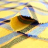 new design light yellow types of twill checks shirt cotton tinsel fabric