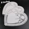 250pcs/pack New 8 inches heart hollow design lace flower paper doilies placemat crafts for wedding party decoration supplies