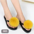 Cheap Price Fashion fur slides women fluffy fox fur slippers for ladies