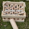 outdoor wooden toy wooden number skittle throwing game for outdoor