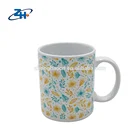 Round customized decal ceramic mug with logo