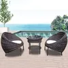 Outdoor Rattan Wicker Bistro Set Garden Patio Furniture Conversation Chair & Table Cushioned Sets