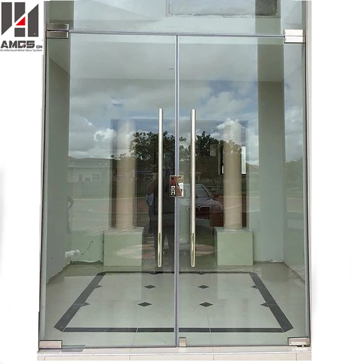 Frameless Commercial Double Glass Doors Double Swing Door Buy Double Swing Door Commercial Double Glass Doors Frameless Glass Doors Product On