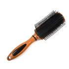 Fancy hot sale unique comfortable durable wood color hair brush customized logo available massage styling brush