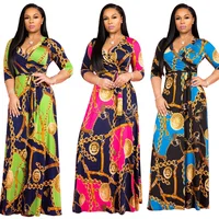 Fashion woman clothing printed middle sleeves one piece casual dresses woman lady party
Fashion woman clothing printed middle sleeves one piece casual dresses woman lady party