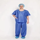 Nonwoven Patient SMS Disposable Medical Uniform Scrub Suits for Surgeon