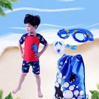 One Piece Child Boy Swimsuit Four-piece Set Shorts Baby Boy Swimsuit Swimwear