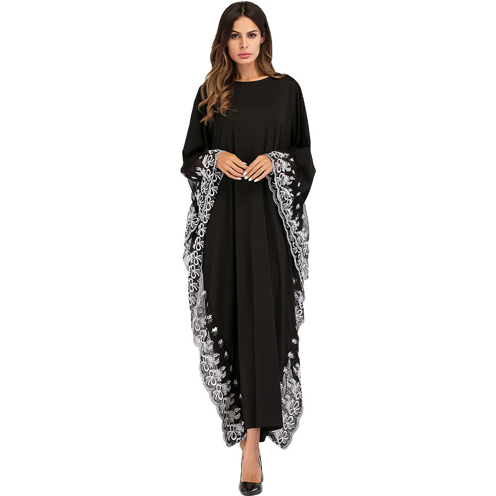 Summer cotton knitted loose black batwing lace embroidery middle east wholesale plus size women islamic dress islamic clothing
Summer cotton knitted loose black batwing lace embroidery middle east wholesale plus size women islamic dress islamic clothing