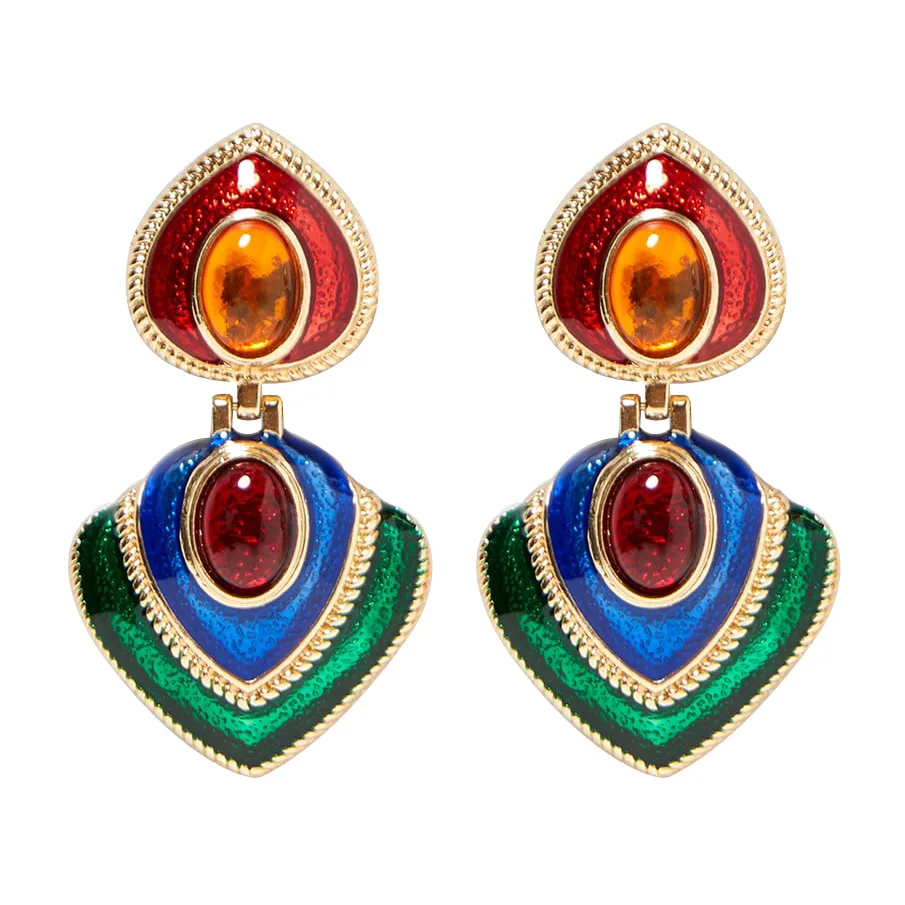 ZA Jewelry New Design Heart Enamel Dangle Earrings For Women Bohemia Multicolored Drop Earrings (KER305), Same as the picture
ZA Jewelry New Design Heart Enamel Dangle Earrings For Women Bohemia Multicolored Drop Earrings (KER305), Same as the picture