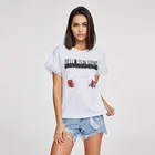 Custom Organic Cotton Petal Lace Sleeve Women's Short Sleeve T-Shirt