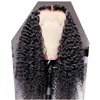 Wholesale in stock Advanced Bleached Knots Tight Curls Middle Part 4.5 inch 360 Lace Frontal Wigs natural hairline