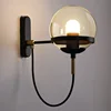 Glass wall light glass ball lamp shade wall sconce with brass finished for home ETL20081
