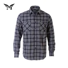 Latest design custom men autumn long sleeve yarn dyed flannel check shirts cotton
