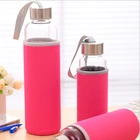 Bulk Buy China Custom Logo Printing Glass Water Bottle With Silicone sleeve
