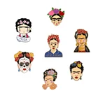 Frida kahlo soft enamel lapel pin 7 pieces different badges collar brooch pin