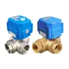1/2 inch 3 Way L Port 24V DC CR2 2 Wire Auto Return Brass Electric Water Flow Control Valve